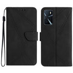 Custodia per telefono in pelle goffrata con cuciture, For OPPO A17 / A17K, For OPPO A54 4G / A16, For OPPO A54 5G / A74 5G, For OPPO A55s JP