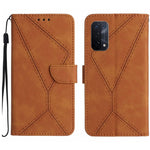 Custodia per telefono in pelle goffrata con cuciture, For OPPO A17 / A17K, For OPPO A54 4G / A16, For OPPO A54 5G / A74 5G, For OPPO A55s JP