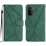 Custodia per telefono in pelle goffrata con cuciture, For OPPO A17 / A17K, For OPPO A54 4G / A16, For OPPO A54 5G / A74 5G, For OPPO A55s JP