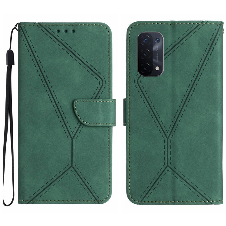 Custodia per telefono in pelle goffrata con cuciture, For OPPO A17 / A17K, For OPPO A54 4G / A16, For OPPO A54 5G / A74 5G, For OPPO A55s JP