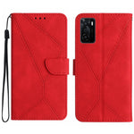 Custodia per telefono in pelle goffrata con cuciture, For OPPO A17 / A17K, For OPPO A54 4G / A16, For OPPO A54 5G / A74 5G, For OPPO A55s JP