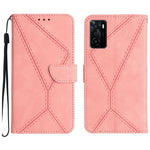 Custodia per telefono in pelle goffrata con cuciture, For OPPO A17 / A17K, For OPPO A54 4G / A16, For OPPO A54 5G / A74 5G, For OPPO A55s JP