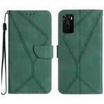 Custodia per telefono in pelle goffrata con cuciture, For OPPO A17 / A17K, For OPPO A54 4G / A16, For OPPO A54 5G / A74 5G, For OPPO A55s JP