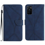 Custodia per telefono in pelle goffrata con cuciture, For OPPO A17 / A17K, For OPPO A54 4G / A16, For OPPO A54 5G / A74 5G, For OPPO A55s JP