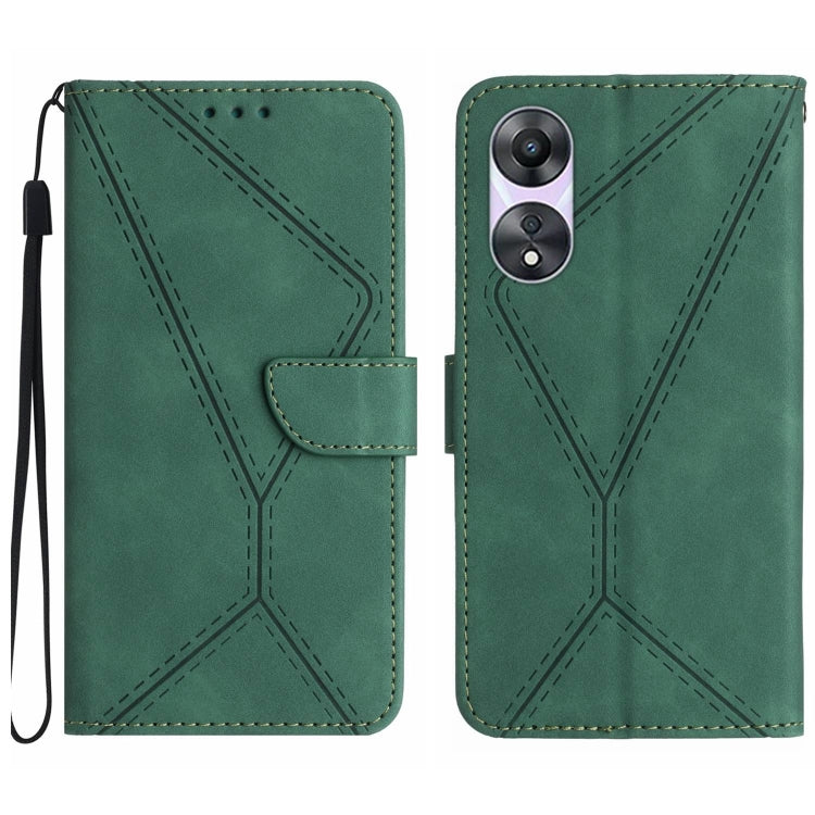 Custodia per telefono in pelle goffrata con cuciture, For OPPO A57 4G / A77 4G, For OPPO A78 5G, For OPPO Reno7 A JP, For OPPO Reno8 4G / Reno7 4G