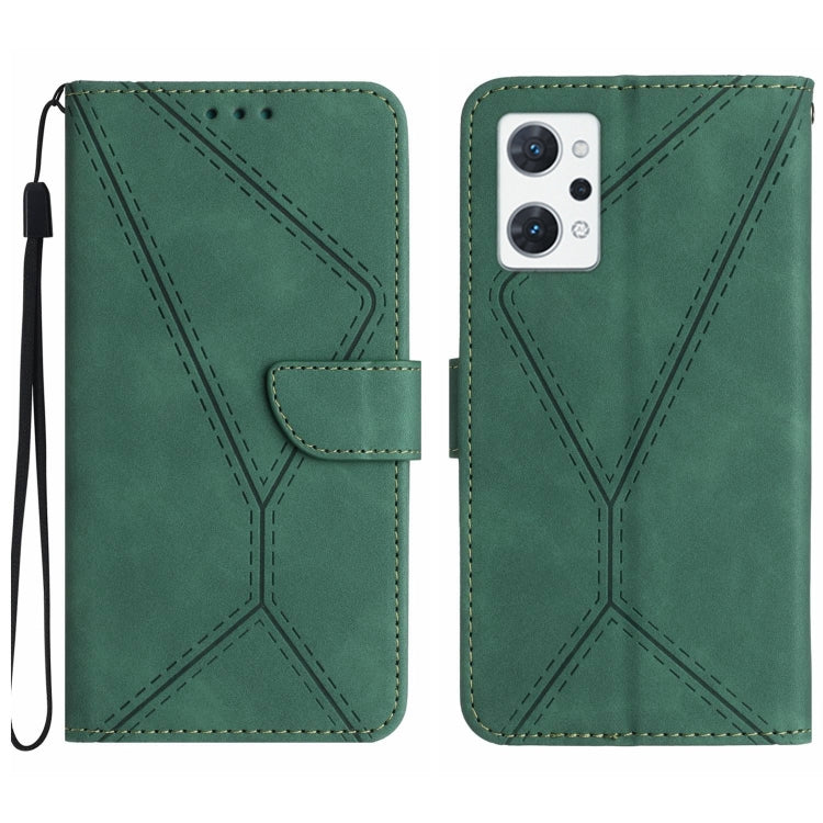 Custodia per telefono in pelle goffrata con cuciture, For OPPO A57 4G / A77 4G, For OPPO A78 5G, For OPPO Reno7 A JP, For OPPO Reno8 4G / Reno7 4G