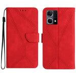 Custodia per telefono in pelle goffrata con cuciture, For OPPO A57 4G / A77 4G, For OPPO A78 5G, For OPPO Reno7 A JP, For OPPO Reno8 4G / Reno7 4G