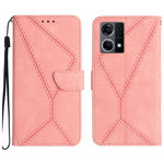 Custodia per telefono in pelle goffrata con cuciture, For OPPO A57 4G / A77 4G, For OPPO A78 5G, For OPPO Reno7 A JP, For OPPO Reno8 4G / Reno7 4G