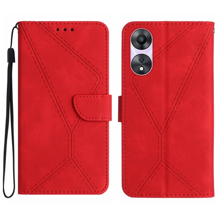 Custodia per telefono in pelle goffrata con cuciture, For OPPO Reno8 T 4G, For OPPO Reno8 T 5G/A1 Pro 5G, For OPPO Reno9/Reno9 Pro 5G, For OPPO Reno9 Pro+