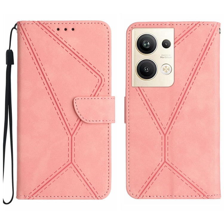 Custodia per telefono in pelle goffrata con cuciture, For OPPO Reno8 T 4G, For OPPO Reno8 T 5G/A1 Pro 5G, For OPPO Reno9/Reno9 Pro 5G, For OPPO Reno9 Pro+