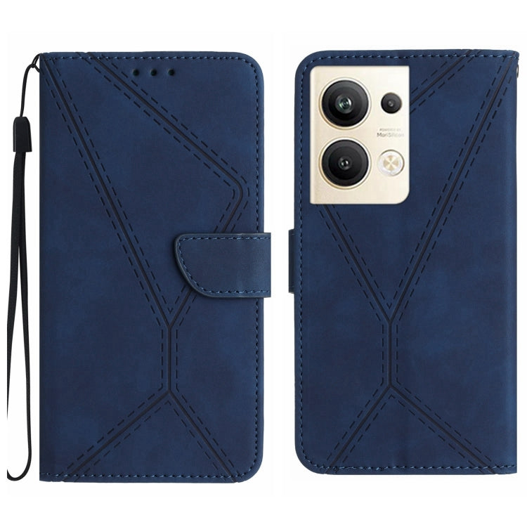 Custodia per telefono in pelle goffrata con cuciture, For OPPO Reno8 T 4G, For OPPO Reno8 T 5G/A1 Pro 5G, For OPPO Reno9/Reno9 Pro 5G, For OPPO Reno9 Pro+