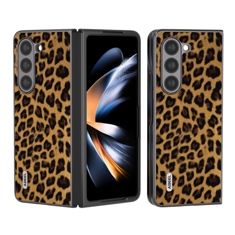 Custodia leopardata con bordo nero per Samsung Galaxy Z Fold5
