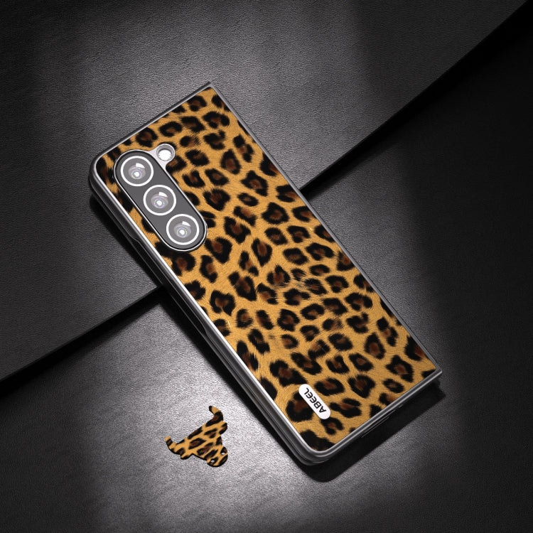 Custodia leopardata con bordo nero per Samsung Galaxy Z Fold5