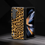 Custodia leopardata con bordo nero per Samsung Galaxy Z Fold5