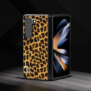 Custodia leopardata con bordo nero per Samsung Galaxy Z Fold5