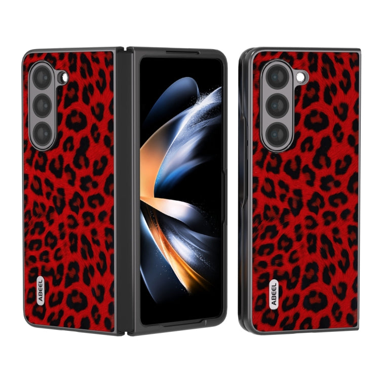 Custodia leopardata con bordo nero per Samsung Galaxy Z Fold5
