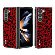 Custodia leopardata con bordo nero per Samsung Galaxy Z Fold5