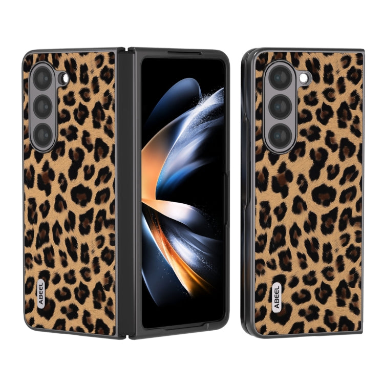 Custodia leopardata con bordo nero per Samsung Galaxy Z Fold5