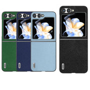 Custodia in vera pelle con bordo nero per Samsung Galaxy Z Flip6