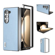 Custodia in vera pelle con bordo nero per Samsung Galaxy Z Flip6