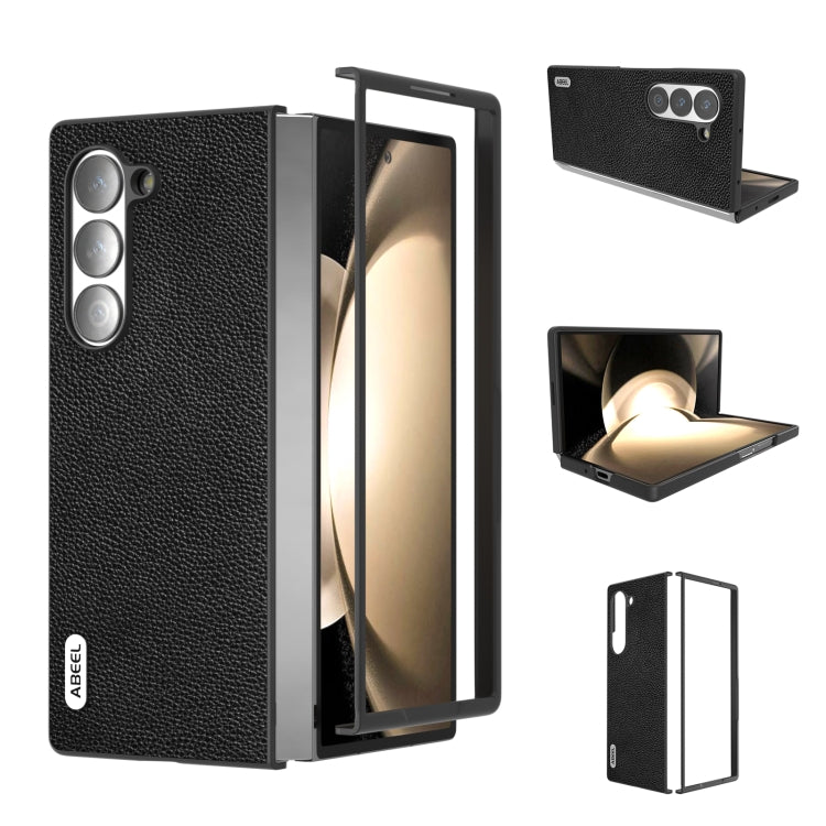 Custodia in vera pelle con bordo nero per Samsung Galaxy Z Flip6