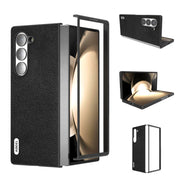 Custodia in vera pelle con bordo nero per Samsung Galaxy Z Flip6