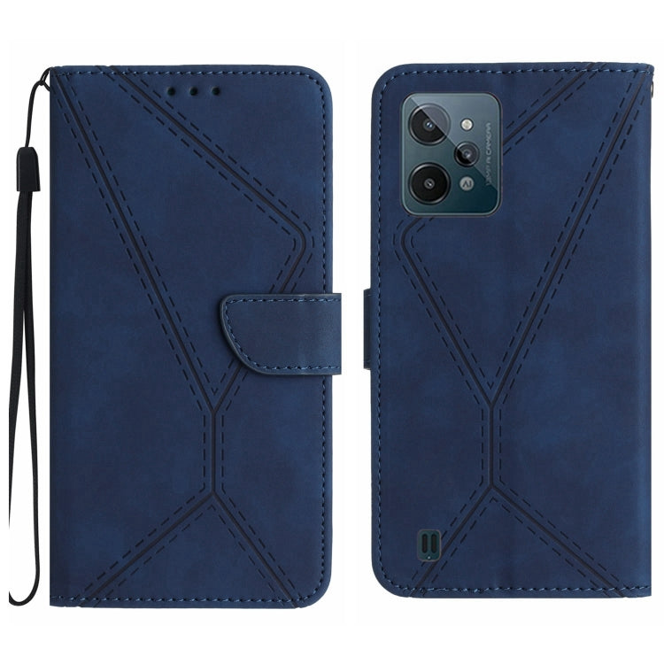 Custodia per telefono in pelle goffrata con cuciture, For Realme C31, For Realme C55, For Realme 9i / OPPO A36 4G, For Realme 10 4G