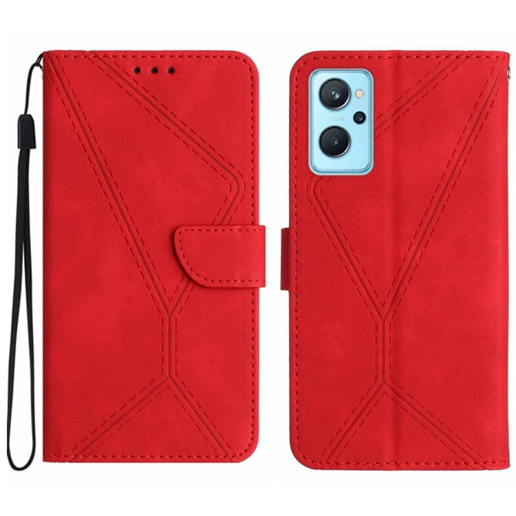 Custodia per telefono in pelle goffrata con cuciture, For Realme C31, For Realme C55, For Realme 9i / OPPO A36 4G, For Realme 10 4G