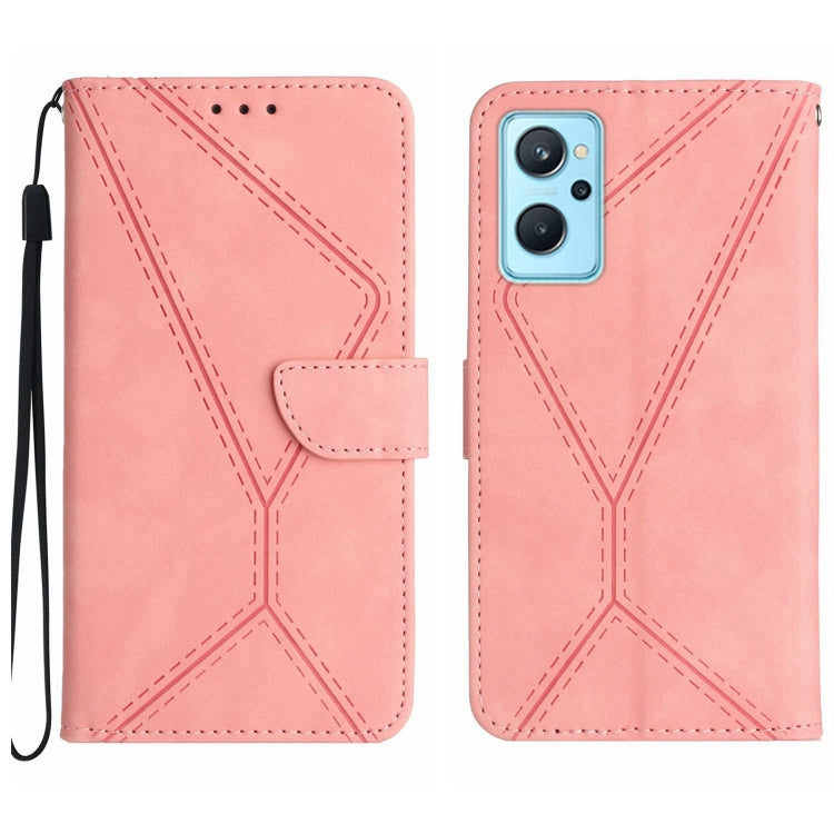 Custodia per telefono in pelle goffrata con cuciture, For Realme C31, For Realme C55, For Realme 9i / OPPO A36 4G, For Realme 10 4G