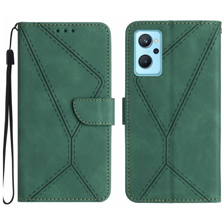 Custodia per telefono in pelle goffrata con cuciture, For Realme C31, For Realme C55, For Realme 9i / OPPO A36 4G, For Realme 10 4G