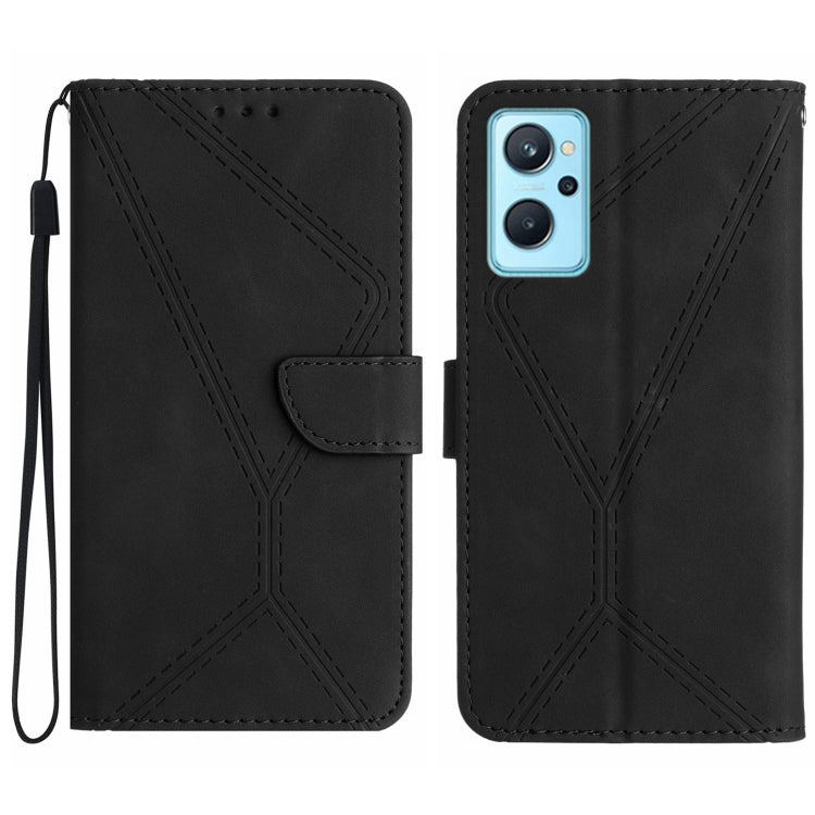 Custodia per telefono in pelle goffrata con cuciture, For Realme C31, For Realme C55, For Realme 9i / OPPO A36 4G, For Realme 10 4G