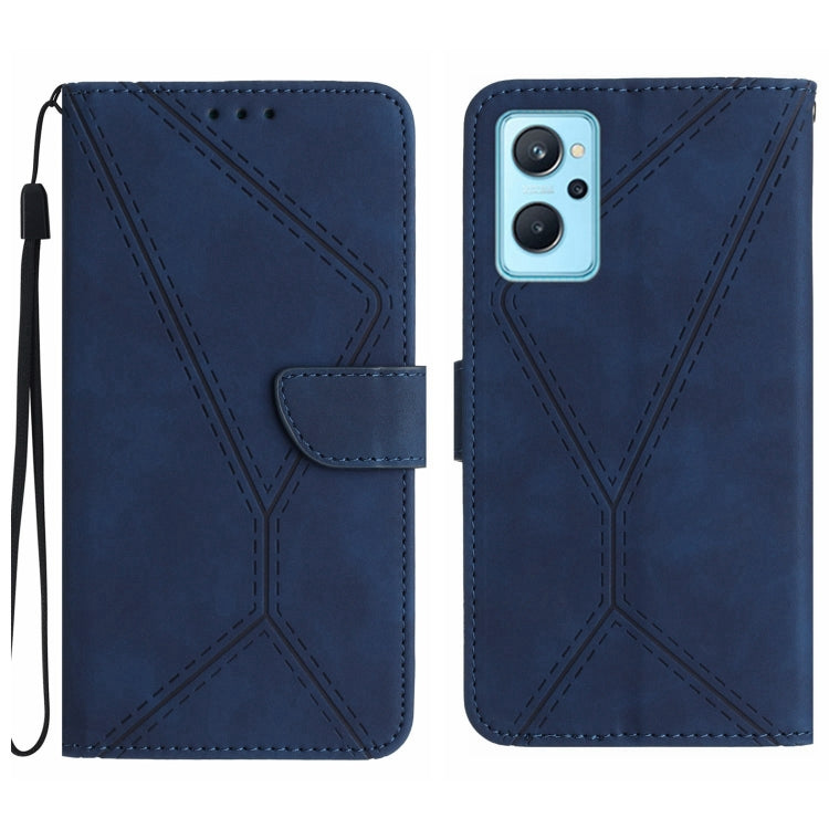 Custodia per telefono in pelle goffrata con cuciture, For Realme C31, For Realme C55, For Realme 9i / OPPO A36 4G, For Realme 10 4G