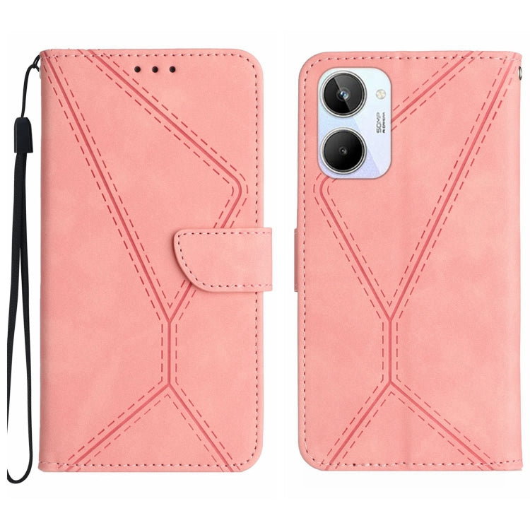 Custodia per telefono in pelle goffrata con cuciture, For Realme C31, For Realme C55, For Realme 9i / OPPO A36 4G, For Realme 10 4G