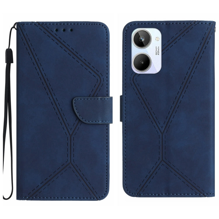 Custodia per telefono in pelle goffrata con cuciture, For Realme C31, For Realme C55, For Realme 9i / OPPO A36 4G, For Realme 10 4G