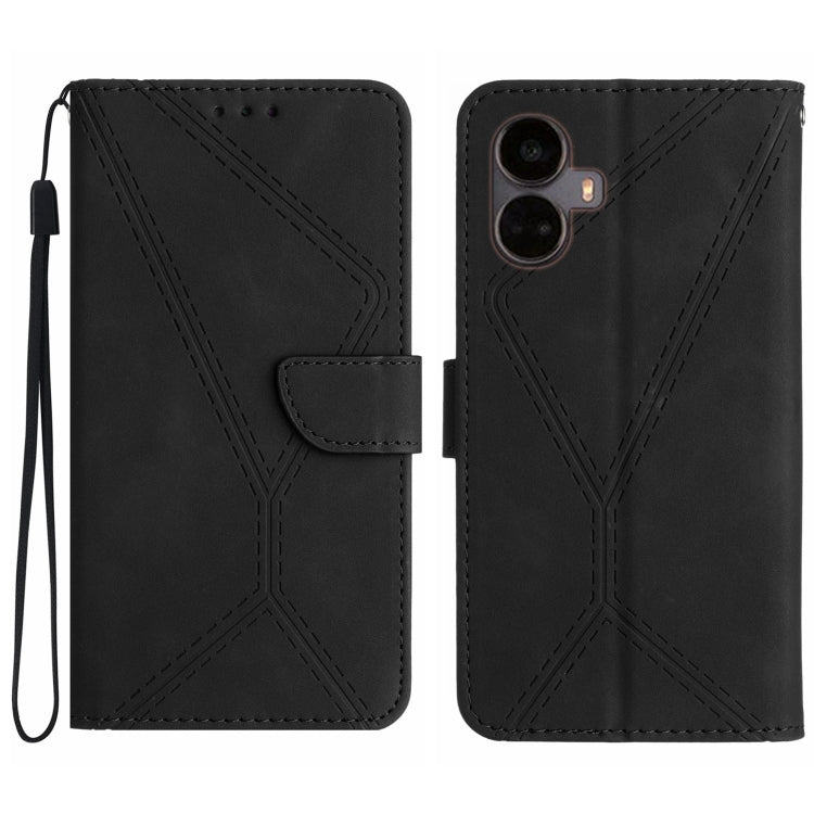 Custodia per telefono in pelle goffrata con cuciture, For Realme 10 5G / 9i 5G, For Realme 10 Pro+, For Realme C33 2023 / 2022, For Realme C35
