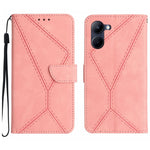 Custodia per telefono in pelle goffrata con cuciture, For Realme 10 5G / 9i 5G, For Realme 10 Pro+, For Realme C33 2023 / 2022, For Realme C35