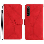 Custodia per telefono in pelle goffrata con cuciture, For Sony Xperia 5 IV, For Sony Xperia 5 V, For Sony Xperia 10 III, For Sony Xperia 10 IV