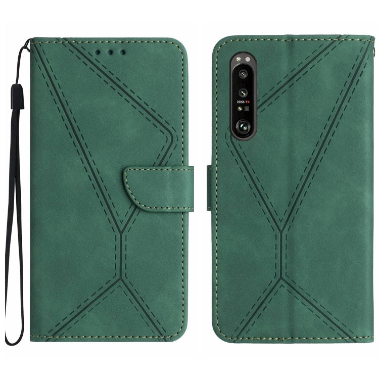 Custodia per telefono in pelle goffrata con cuciture, For Sony Xperia 5 IV, For Sony Xperia 5 V, For Sony Xperia 10 III, For Sony Xperia 10 IV