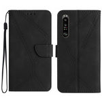 Custodia per telefono in pelle goffrata con cuciture, For Sony Xperia 5 IV, For Sony Xperia 5 V, For Sony Xperia 10 III, For Sony Xperia 10 IV