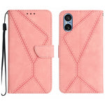 Custodia per telefono in pelle goffrata con cuciture, For Sony Xperia 5 IV, For Sony Xperia 5 V, For Sony Xperia 10 III, For Sony Xperia 10 IV