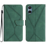 Custodia per telefono in pelle goffrata con cuciture, For Sony Xperia 5 IV, For Sony Xperia 5 V, For Sony Xperia 10 III, For Sony Xperia 10 IV