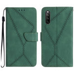 Custodia per telefono in pelle goffrata con cuciture, For Sony Xperia 5 IV, For Sony Xperia 5 V, For Sony Xperia 10 III, For Sony Xperia 10 IV