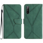 Custodia per telefono in pelle goffrata con cuciture, For Sony Xperia 5 IV, For Sony Xperia 5 V, For Sony Xperia 10 III, For Sony Xperia 10 IV