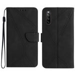 Custodia per telefono in pelle goffrata con cuciture, For Sony Xperia 5 IV, For Sony Xperia 5 V, For Sony Xperia 10 III, For Sony Xperia 10 IV