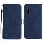 Custodia per telefono in pelle goffrata con cuciture, For Sony Xperia 5 IV, For Sony Xperia 5 V, For Sony Xperia 10 III, For Sony Xperia 10 IV