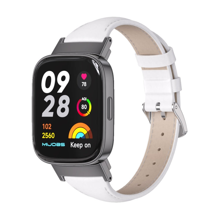 Cinturino per orologio sottile in vera pelle Mijobs, For Redmi Watch 3