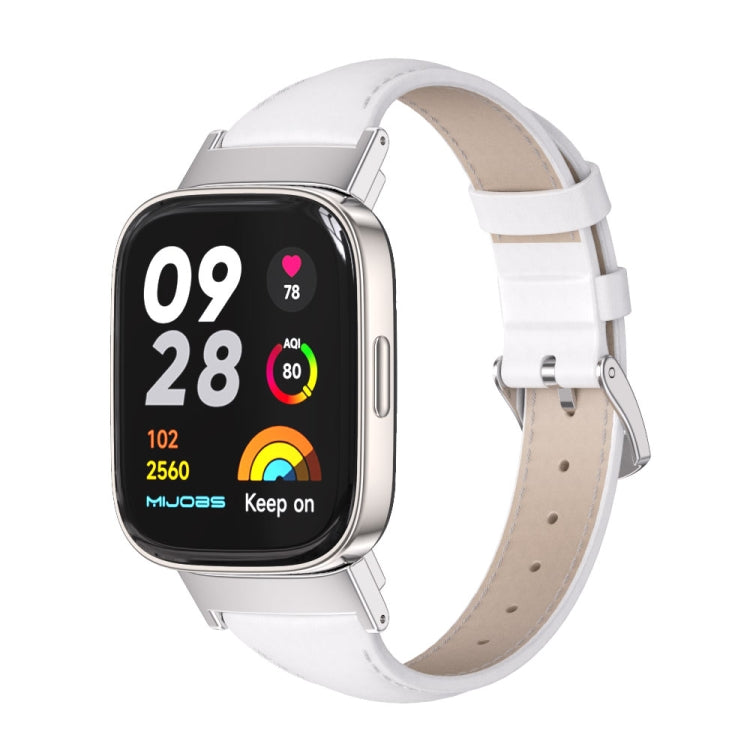 Cinturino per orologio sottile in vera pelle Mijobs, For Redmi Watch 3
