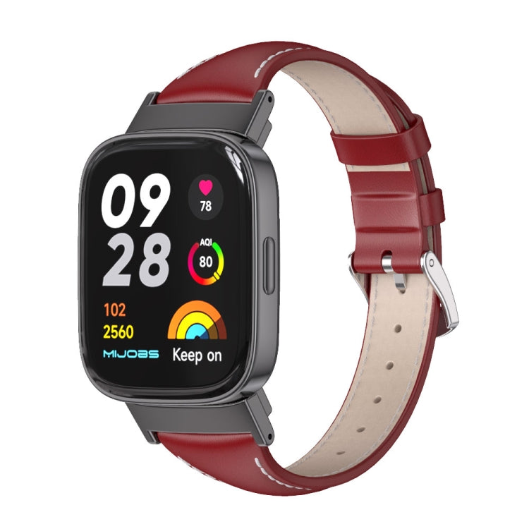 Cinturino per orologio sottile in vera pelle Mijobs, For Redmi Watch 3