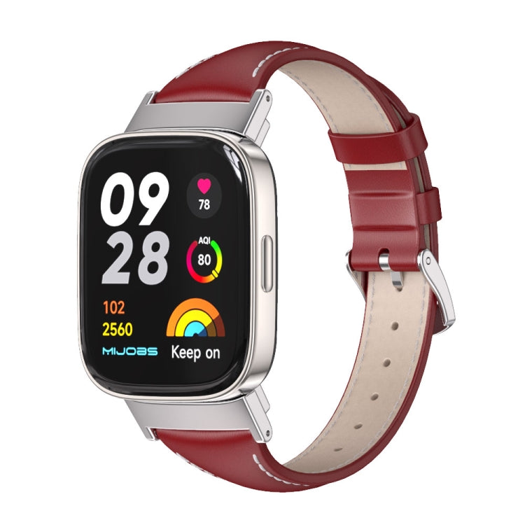 Cinturino per orologio sottile in vera pelle Mijobs, For Redmi Watch 3