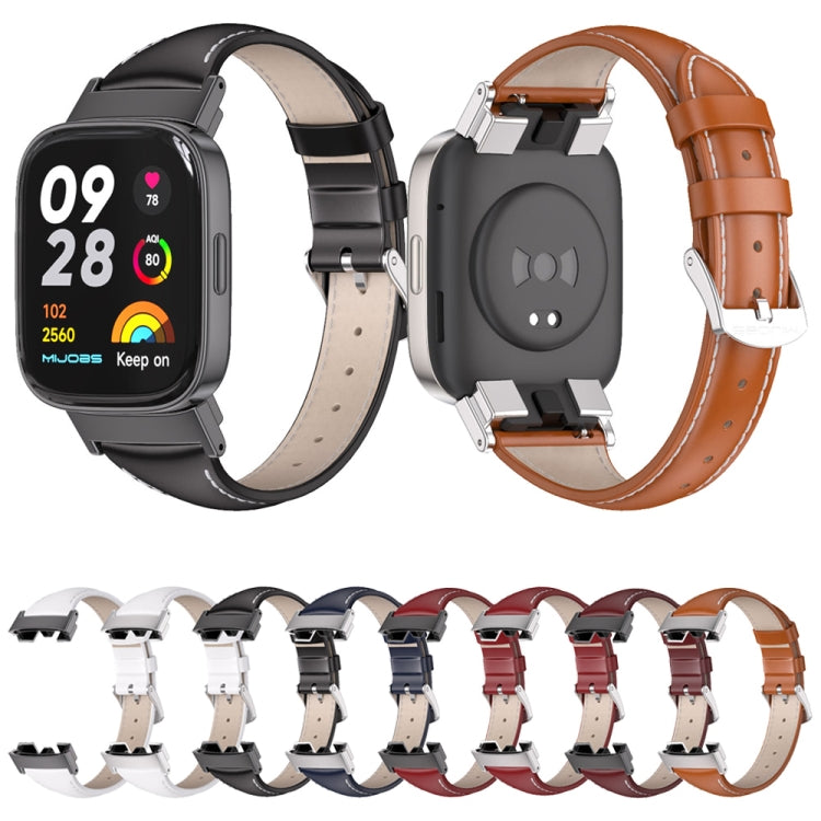 Cinturino per orologio sottile in vera pelle Mijobs, For Redmi Watch 3